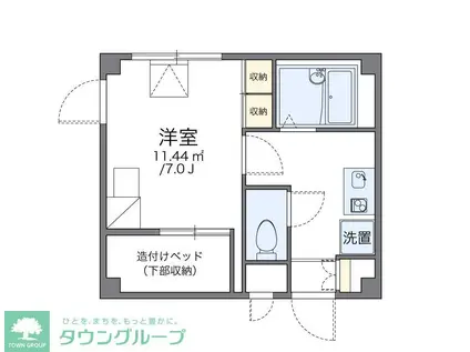 レオパレス東大井(1K/3階)の間取り写真