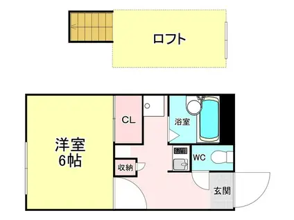 ブリリアント砂津(1K/2階)の間取り写真