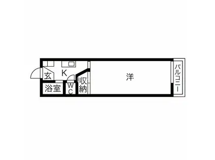 サンライフ久宝寺(1K/2階)の間取り写真