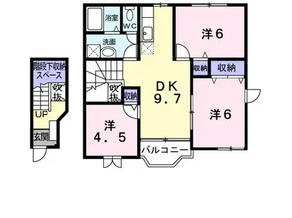 フォーレストII(3DK/2階)の間取り写真