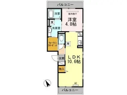 EN COURT CHIYO(1LDK/2階)の間取り写真