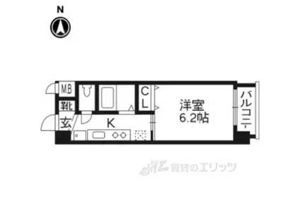 アクアプレイス京都東寺(1K/5階)の間取り写真