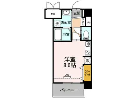 CHULA VISTA CASA DAIDO(ワンルーム/4階)の間取り写真