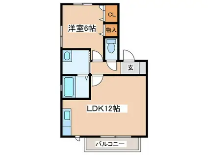 プリマベーラ(1LDK/2階)の間取り写真