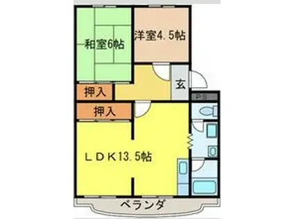 第2光陽ハイツ(2LDK/1階)の間取り写真