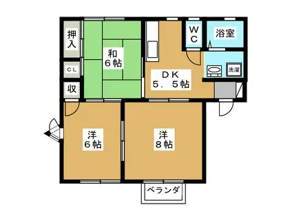 ブエモンジマ(3K/2階)の間取り写真