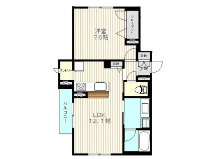 ジュヌ メナージュ(1LDK/1階)の間取り写真