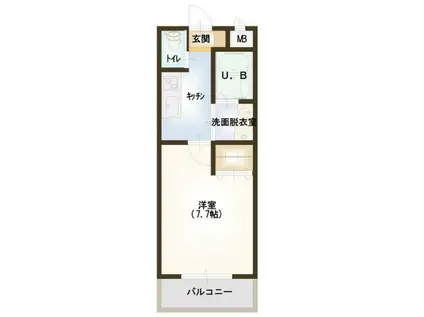 ルージェ ヴィラ(1K/2階)の間取り写真