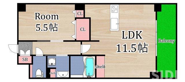 スプレンダースマイル(1LDK/3階)の間取り写真