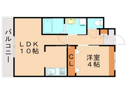 GO-ON(1LDK/2階)の間取り写真