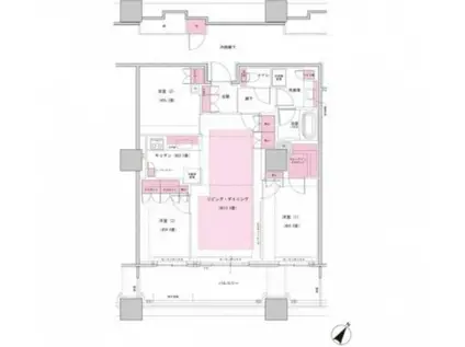 BRILLIA有明 SKY TOWER(3LDK/10階)の間取り写真