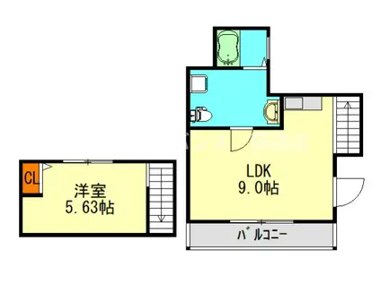 PSR矢作町(1LDK/3階)の間取り写真