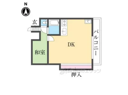 もみじビル(1LDK/5階)の間取り写真