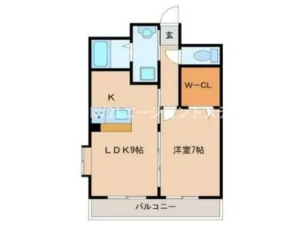 セフィーロ清水(1LDK/6階)の間取り写真