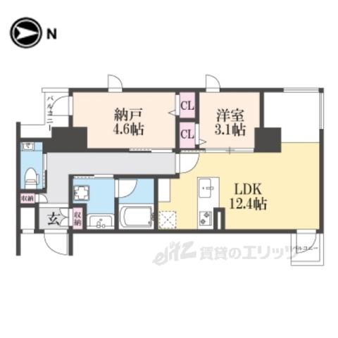STANDZ京都二条(2LDK/5階)の間取り写真