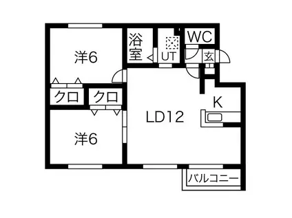 ラグナベルデ北18(2LDK/5階)の間取り写真