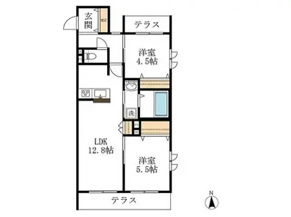 MS GARDEN(2LDK/1階)の間取り写真