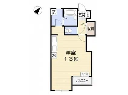 フィオリーシェ大宮(ワンルーム/2階)の間取り写真