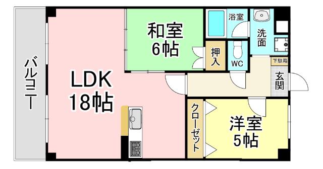 サンクス光(2LDK/3階)の間取り写真