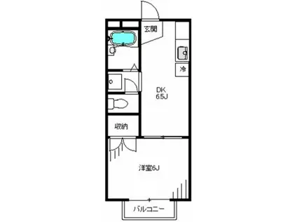 コーポあずみ(1DK/1階)の間取り写真