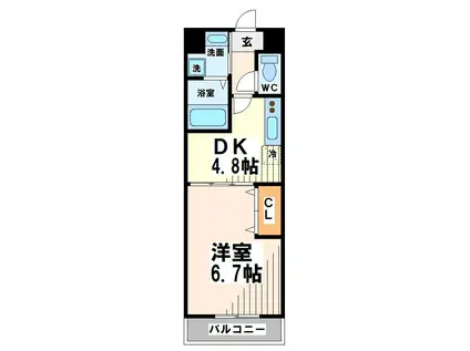 カーサアマリリオ(1DK/3階)の間取り写真