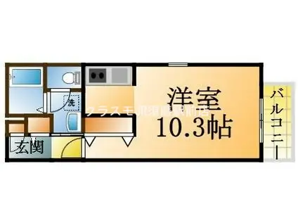 ドミール・ナチュレ(1K/2階)の間取り写真