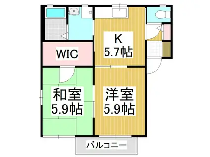 ディアス・竹渕B(2K/1階)の間取り写真