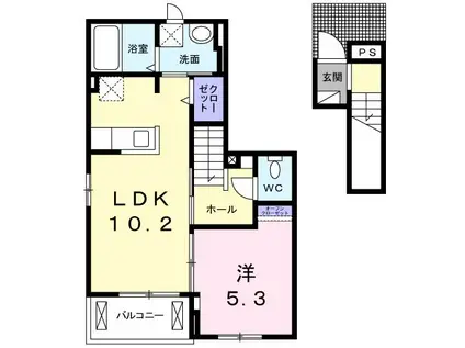 フォレストハイツII(1LDK/2階)の間取り写真