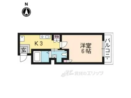 グレース白梅町(1K/3階)の間取り写真