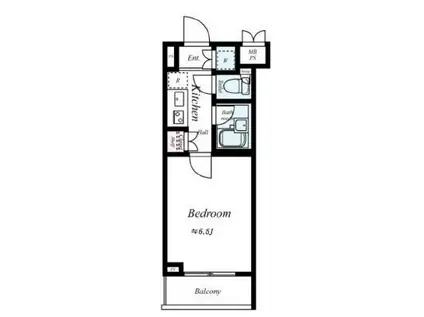 ルーブル溝の口(1K/2階)の間取り写真