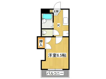 細田レジデンス(1K/4階)の間取り写真