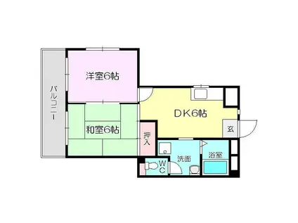 グレースニシオ(2DK/3階)の間取り写真