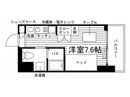 THE PARK HIVE 市川(ワンルーム/13階)の間取り写真