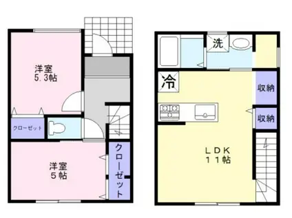 GLOBE HOUSE(2LDK/1階)の間取り写真