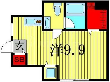 ARUITTE SHIBAMATA(ワンルーム/1階)の間取り写真
