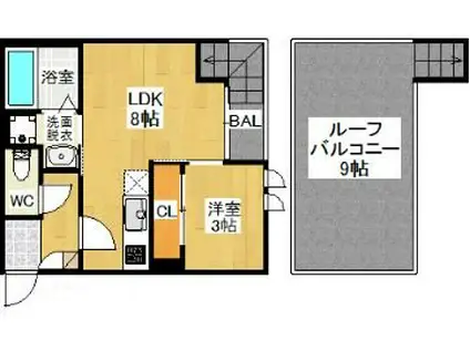 GRANDTIC REIZEND ATAGO(1LDK/2階)の間取り写真