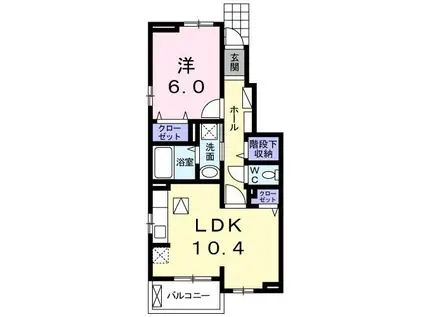 ウェルデンス平塚御殿II(1LDK/1階)の間取り写真