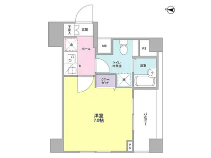 フィオリトゥーラ三軒茶屋 ステーションフロント(1K/4階)の間取り写真