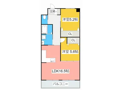 クリーンハイツ安井III(2LDK/1階)の間取り写真