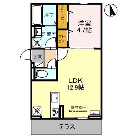イーステージ大橋町(1LDK/1階)の間取り写真