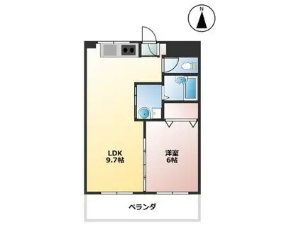 ハイグレードマンション(1LDK/2階)の間取り写真