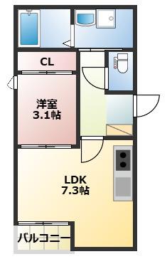 TOMORIE武蔵塚駅(1LDK/1階)の間取り写真