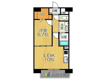 サクラート駅南(1LDK/1階)の間取り写真