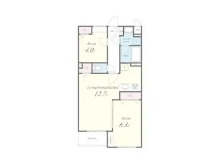 グランツベルク(2LDK/2階)の間取り写真