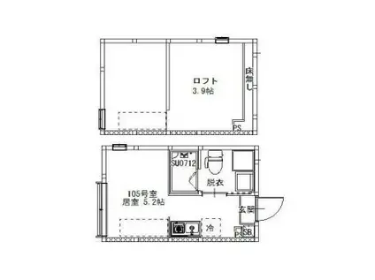 AXIS青砥(ワンルーム/1階)の間取り写真