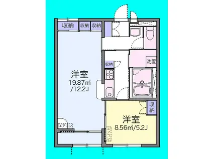 グリーンヒル(1LDK/2階)の間取り写真