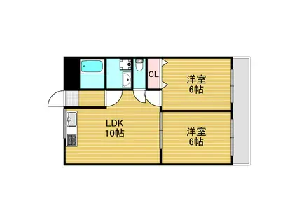 サンロイヤルハイツ(2LDK/3階)の間取り写真