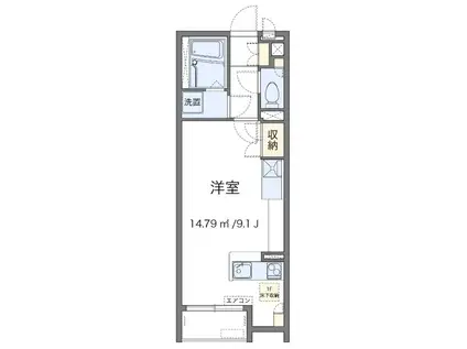 ＪＲ関西本線 八尾駅 徒歩8分 2階建 築11年(ワンルーム/2階)の間取り写真