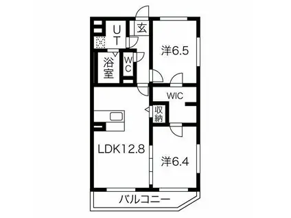 フィオーレ西川田(2LDK/2階)の間取り写真