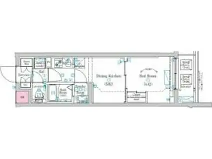 MIND UMEJIMA(1DK/3階)の間取り写真